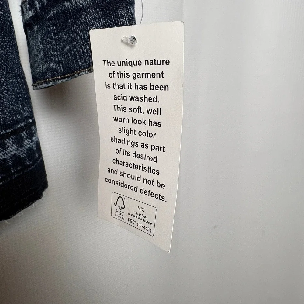 NWT LOGO Lori Goldstein Sz 0 Acid Wash Denim Chore Jacket‎ Frayed Hem Shacket